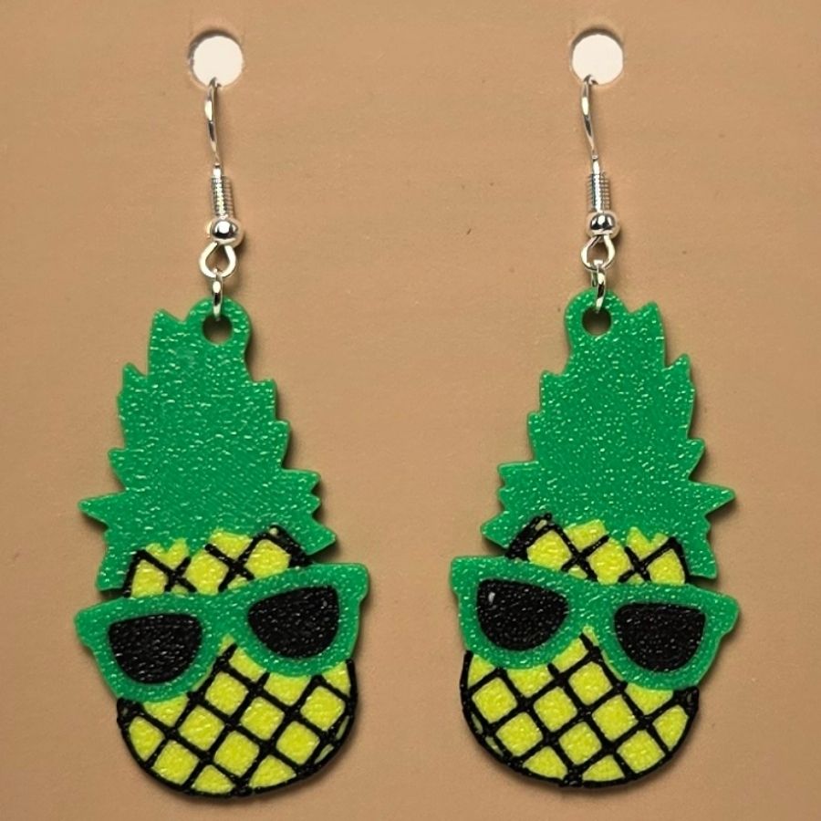Boucle d'oreille en forme de Ananas Lunette avec crochets hypoallergéniques sans nickel